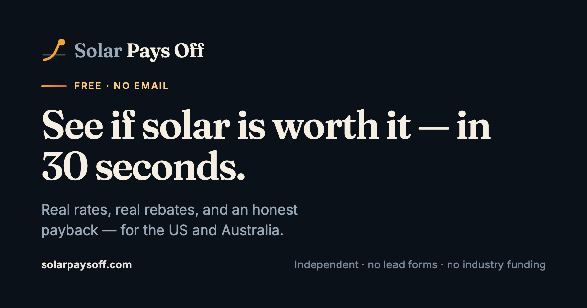 Solar Payback Calculator (2026) — Is Solar Worth It? Free, No Email ...